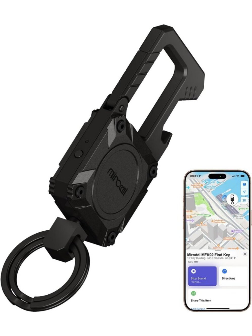 Metal Carabiner Keychain with Apple Find My Compatibility - Stylish & Durable